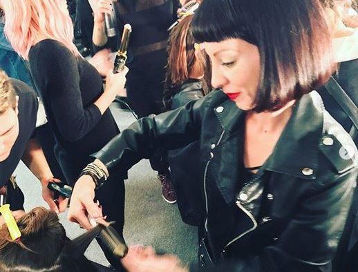 Aveda Institute Phoenix Student Jessica Baldwin at New York Fashion Week.