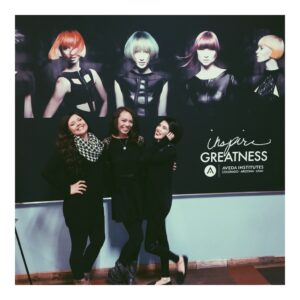 Three Aveda Institute students 