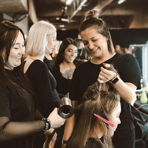 Aveda team backstage at Fashion Week.