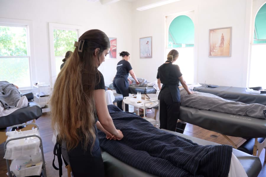 Aveda institutes showcasing med spa students hands on learning experience